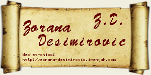 Zorana Desimirović vizit kartica